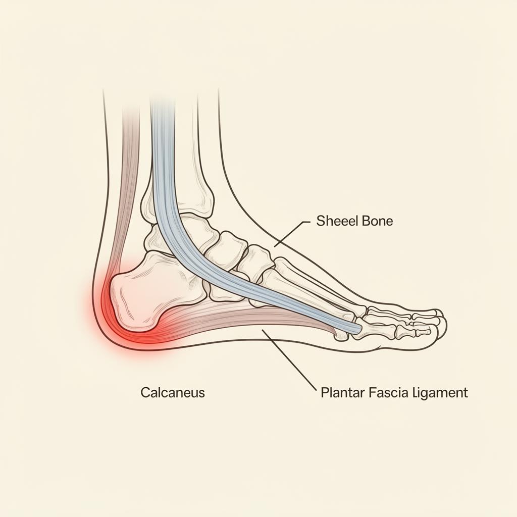 Plantar fascia anatomy illustration